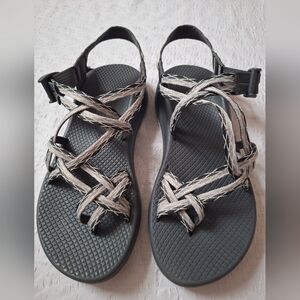 CHACO Black and Gray Adventure Sandals with Secure Straps